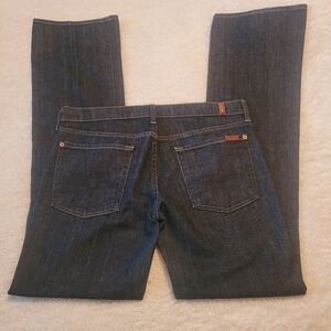 7 For All Mankind Dark Blue Straight Leg Jeans, Size 31 Long